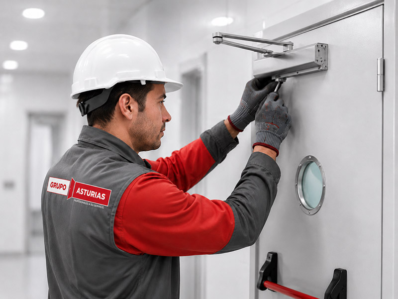 instalacion de accesorios para puertas cortafuegos